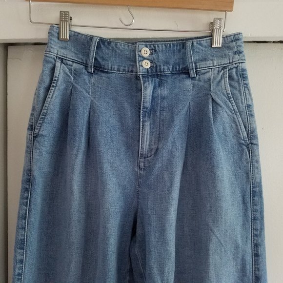 SOLD Madewell Pleated Wide Leg Jeans High Rise - Picture 3 of 3